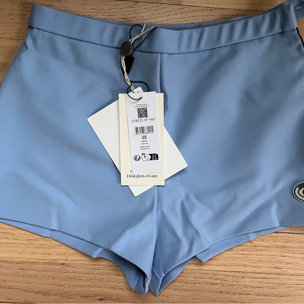 NWT Lacoste Blue Athletic Shorts with Fitted Style and Wide Waistband